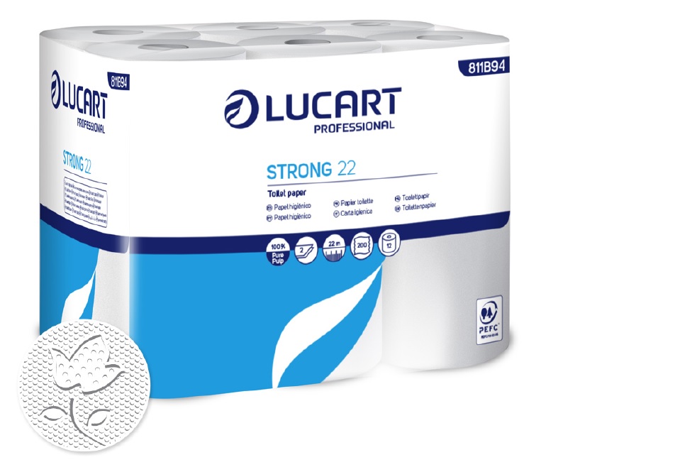 Papel Higienico Lucart 22 Metros, 2 Capas Fardo 108 Unidadeses