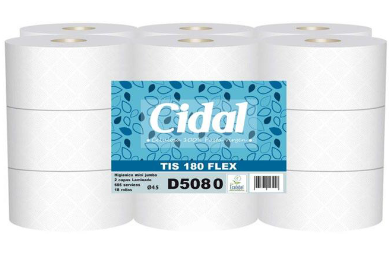 PAPEL HIGIÉNICO INDUSTRIAL - HIGIÉNICO C-60 TIS 180 FLEX D5080 18 UNID.