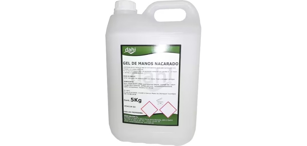GEL MANOS NACARADO - GARRAFA DE 5 LITROS